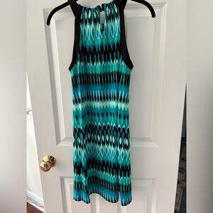 Apt. 9 Teal and Black Aztec Patterned Dress